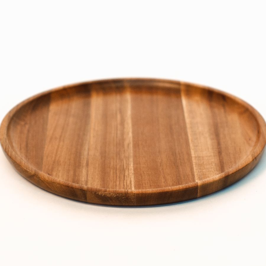 Acacia plate in use